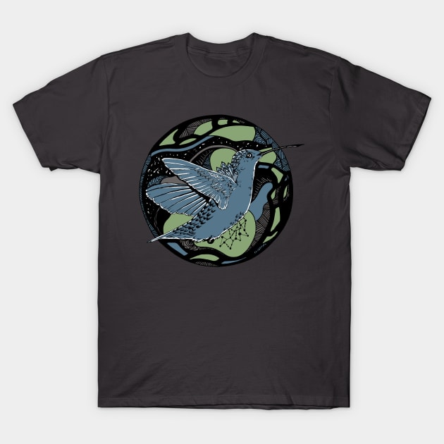 Mellow Cool Circle of The Hummingbird T-Shirt by kenallouis